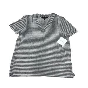 NWT Ellen Tracy Women's Soft Knit Crew Neck Sheer stripe V Neck Tank Top $59